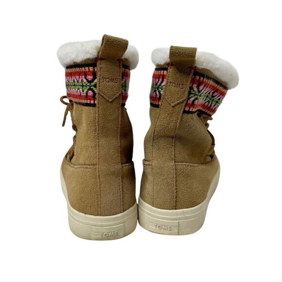 Toms alpine lace up short boots in tan suede size 8 - Picture 5 of 16